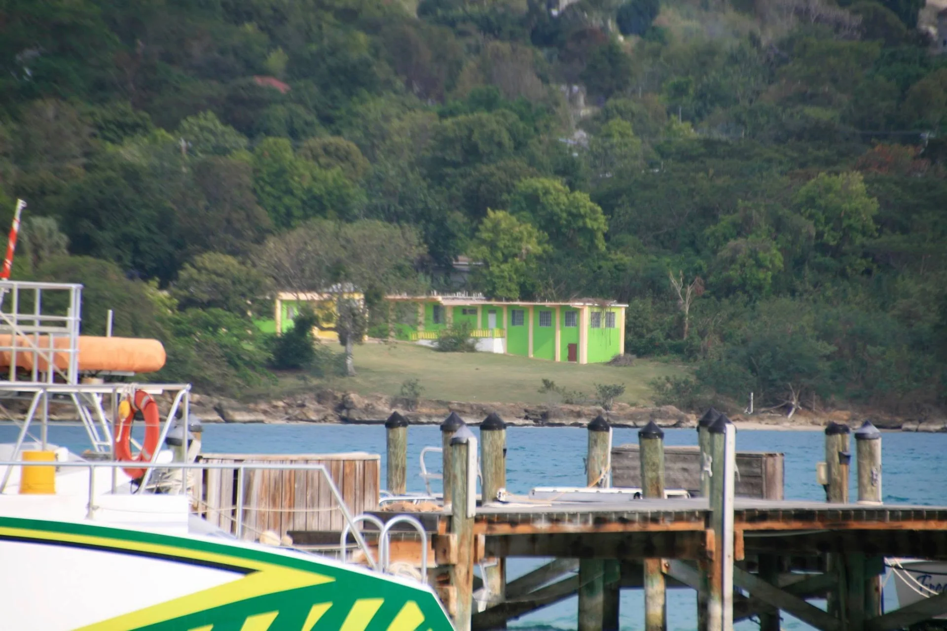 Camp Hope viewed across the bay in Whitehouse