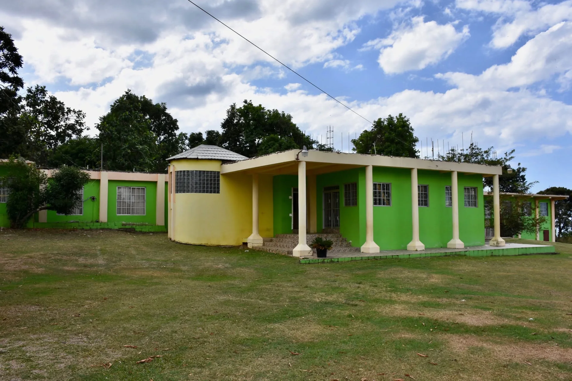 Camp Hope’s green and cream facility in Westmoreland