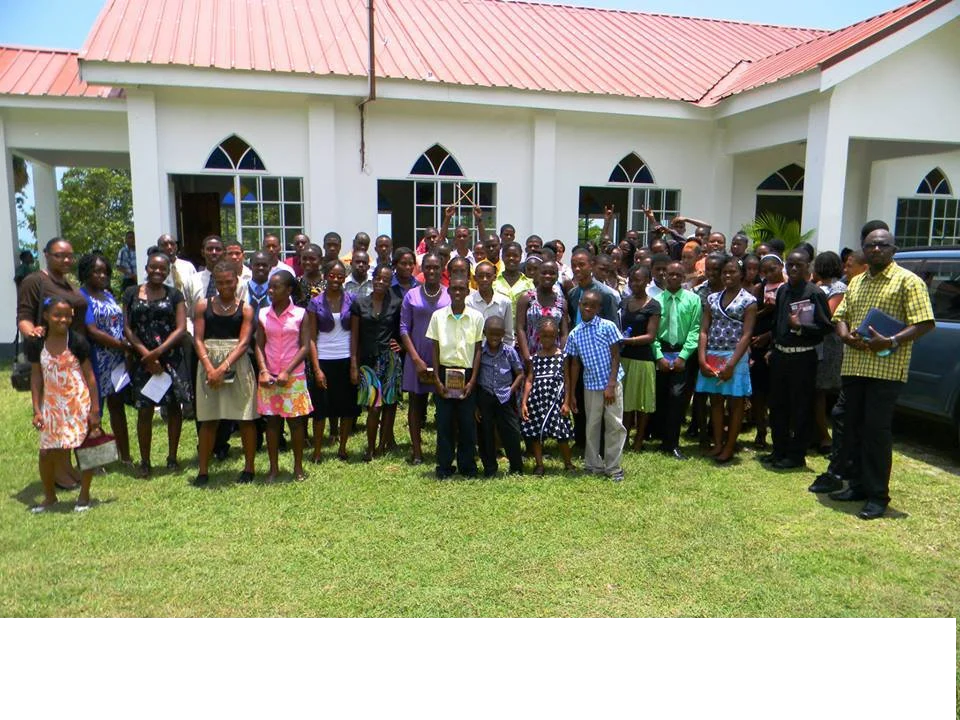 Young people and leaders gathered at Camp Hope in Jamaica